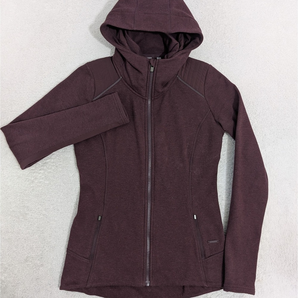 Athleta Stronger Hoodie Full Zip Plum Purple Women's XS Active Athleisure